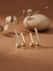 Dual Bar CZ Studs