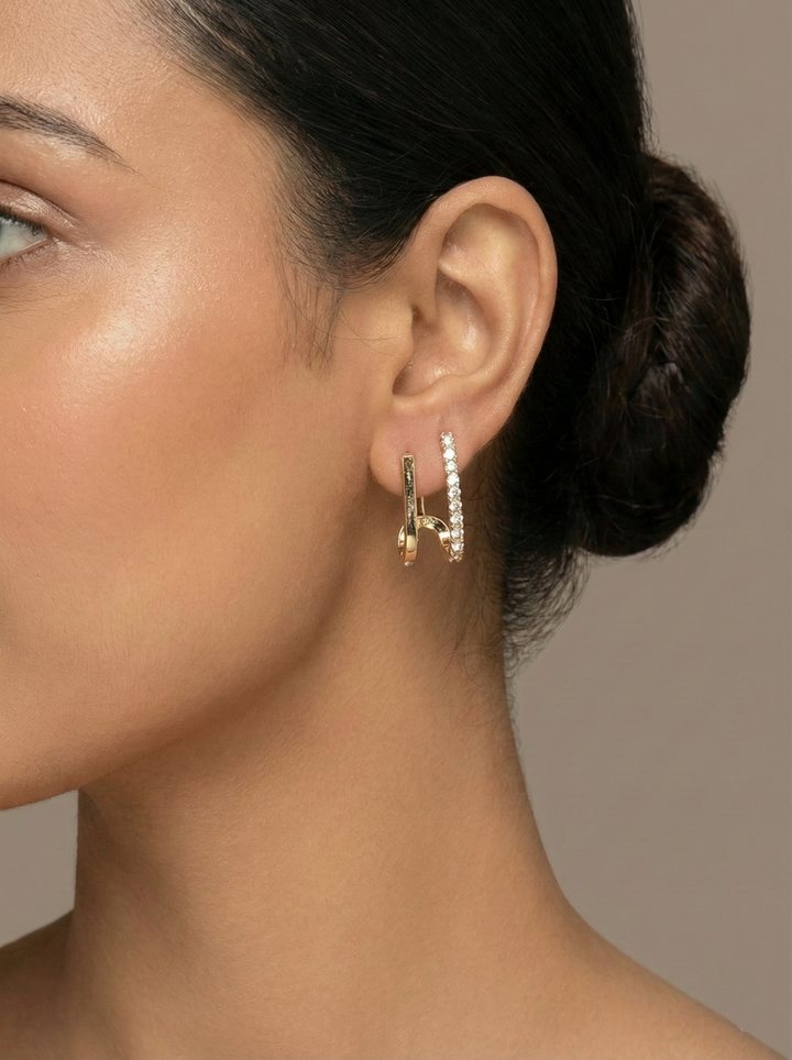 Dual Bar CZ Studs