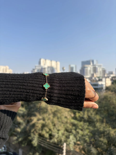Clover Charm Bracelet – Emerald Green