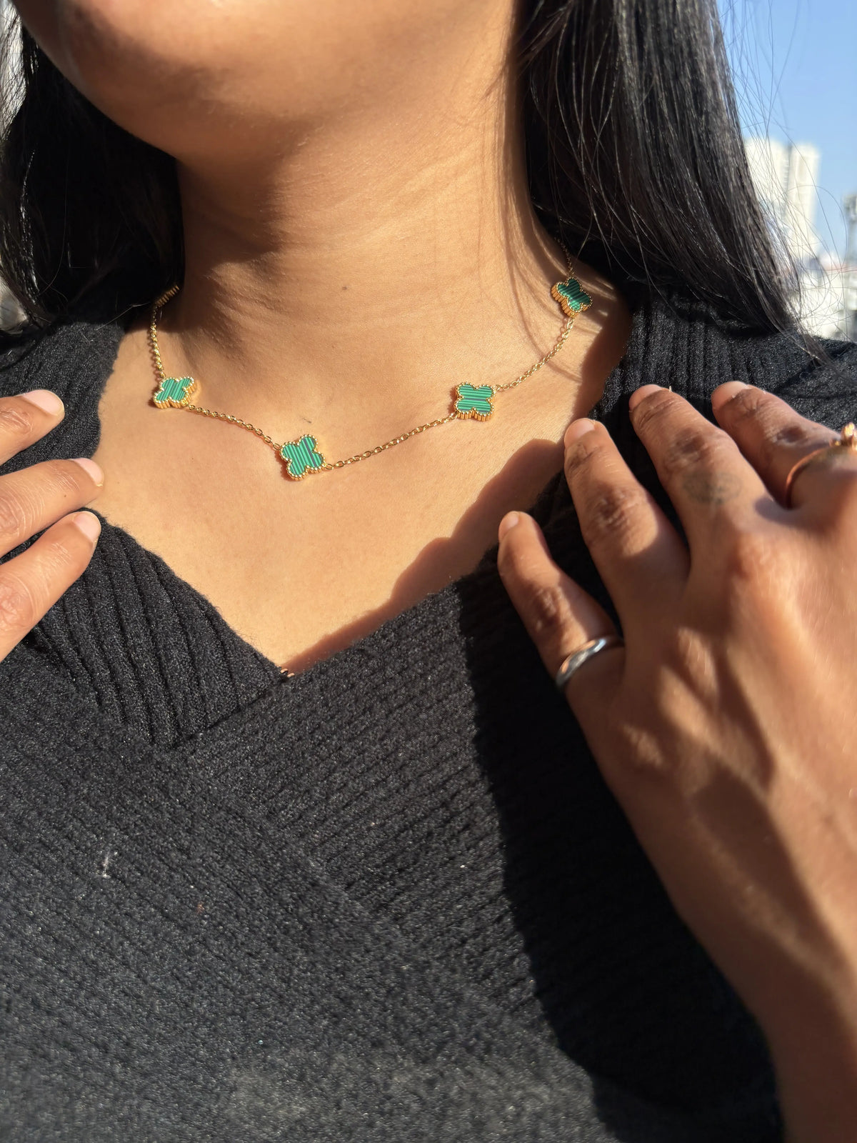 Clover Charm Set – Emerald Green