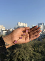 Clover Charm Bracelet – Rose Pink