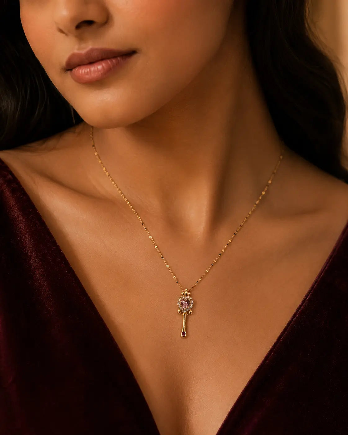 Rosé Key Pendant